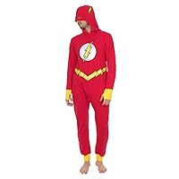 DC Comics The Flash Hooded One Piece Pajama (Adult X-Large)