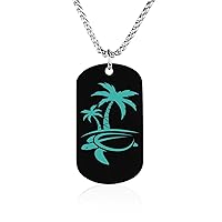 Hawaiian Palm Tree and Sea Turtle Personalized Picture Necklace Pendant Memorial Keepsake Jewelry Gift