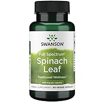 Swanson Full Spectrum Spinach Leaf 400 Milligrams 90 Veg Capsules