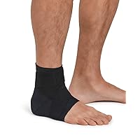 Tommie Copper Pro-Grade Adjustable Compression Ankle Sleeve, Unisex, Men & Women | Breathable, Enhanced Recovery Support Sleeve for Muscle Fatigue & Joint Support - Black - Medium