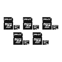PNY 16GB Performance Class 4 MicroSD Flash Memory Card, Pack of 5 (P-SDU16G4X5-MP), Packaging May Vary