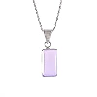 925 Sterling Silver Plated Square Rainbow Opalite Pendant Box Chain Necklace jewelry