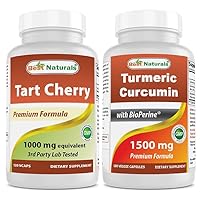 Tart Cherry Extract 1000 mg & Turmeric Curcumin 1500mg/Serving with Bioperine