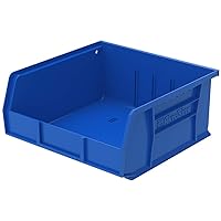 30235 AkroBins Plastic Storage Bin Hanging Stacking Containers, (11-Inch x 11-Inch x 5-Inch), Blue, (6-Pack)