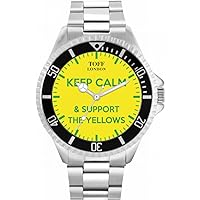 Football Fans Keep Calm and Support The Yellows Mens Watch