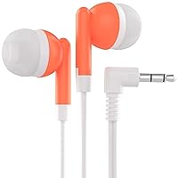 Maeline Bulk Earbuds with 3.5 mm Headphone Plug - 10 Pack - Orange