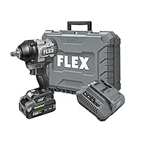 24V Brushless Cordless 1/2-Inch 750 Ft-Lbs Mid-Torque Impact Wrench Kit with 3.5Ah Stacked Lithium Battery and 160W Fast Charger - FX1451-1F, Grey/Black