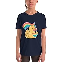 LGBT Rainbow Rubber Ducky Kid's Youth Short Sleeve T-Shirt