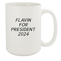 Flavin For President 2024 - Ceramic 15oz White Mug, White