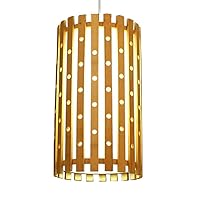Farmhouse Chandelier Light Fixtures Ceiling Chandelier Vintage Style Handmade Lampshade Ceiling Lamp Nordic Minimalist Ceiling Light Bamboo Lamp for Bedroom Living Ø24Cm Lighting Device