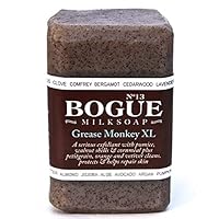 Handmade XL Goat Milk Soap- BOGUE No.13XL BESPOKE GreaseMonkey Blend of Three Aggrigates to Exfoliate, Remove Grease and Smells with Essential Oils of Orange, Petitgrain & Vetiver