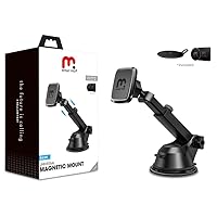 MyBat Pro Magnetic Phone Car Mount, Universal Dashboard Windshield Industrial-Strength Suction Cup Car Phone Mount Holder with Adjustable Telescopic Arm,4 Strong Magnets,for All Cell Phones