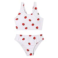 Swimwear Girls Size 12 Girl's Swimsuit Sport Fruit High Waist Bikini Set Bathing Suit Size 10 Girls Summer