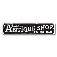 Antique Shop Buy Sell Trade Sign, Store Name Sign, Custom Home Decor, Antique Lover Aluminum Sign - 9