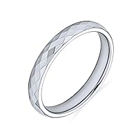 Bling Jewelry Couples Multi Faceted Prism Cut Titanium Wedding Band Rings For Men For Women Silver Tone Comfort Fit 8MM