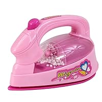 Kids Pretend Toys Mini Dollhouse Electric Iron Mininature Appliance Toys for Doll Pink, Simulated Household Toy