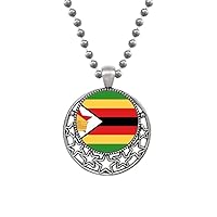 Beauty Gift Zimbabwe National Flag Africa Country Necklaces Pendant Retro Moon Stars Jewelry
