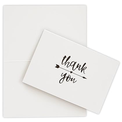 48-Pack Black and White Thank You Cards with Kraft Paper Envelopes for Graduation, Wedding, Birthday, Baby Shower, Blank Inside, Assorted Simple Vintage-Style Designs (4x6 In)