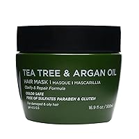 Luseta Tea Tree Oil Hair Mask 16.9 oz Hydrating & Moisturizing Treatment Soothing for Itchy Scalps and Dandruff