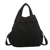 Nylon Tote Bag Simple Nylon Crossbody Bag for Women Large Capacity Sports Gym Tote Bag Portable Travel Handbag Black Womens Bags