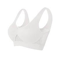 Breathable Cool Liftup Air Bra,2024 Women Seamless Wireless Sports Bra Hollow Mesh Hole Yoga Running Workout Gym Bra
