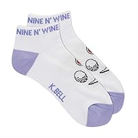 K. Bell Women's Fun Sport & Drink Low Cut Socks-1 Pairs-Cool & Cute Novelty No Show Gifts
