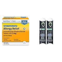 HealthCareAisle Allergy Relief Tablets 160 Count Pack of 2 + DenTek Tongue Cleaner Fresh Mint 2 Pack