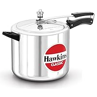 Hawkins Classic Aluminum Pressure Cooker, 10-Liter, Silver