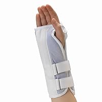 OTC Kidsline Wrist Splint Soft Foam Adjustable Support, White (Right Hand), Youth