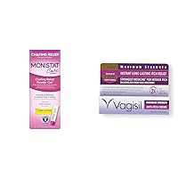 Monistat Anti-Chafe Gel 1 Pack & Vagisil Maximum Strength Anti-Itch Cream with Benzocaine for Women 1 oz