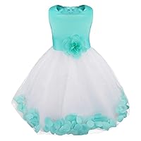 iiniim Girls Petals Tulle Princess Wedding Pageant Party Flower Girl