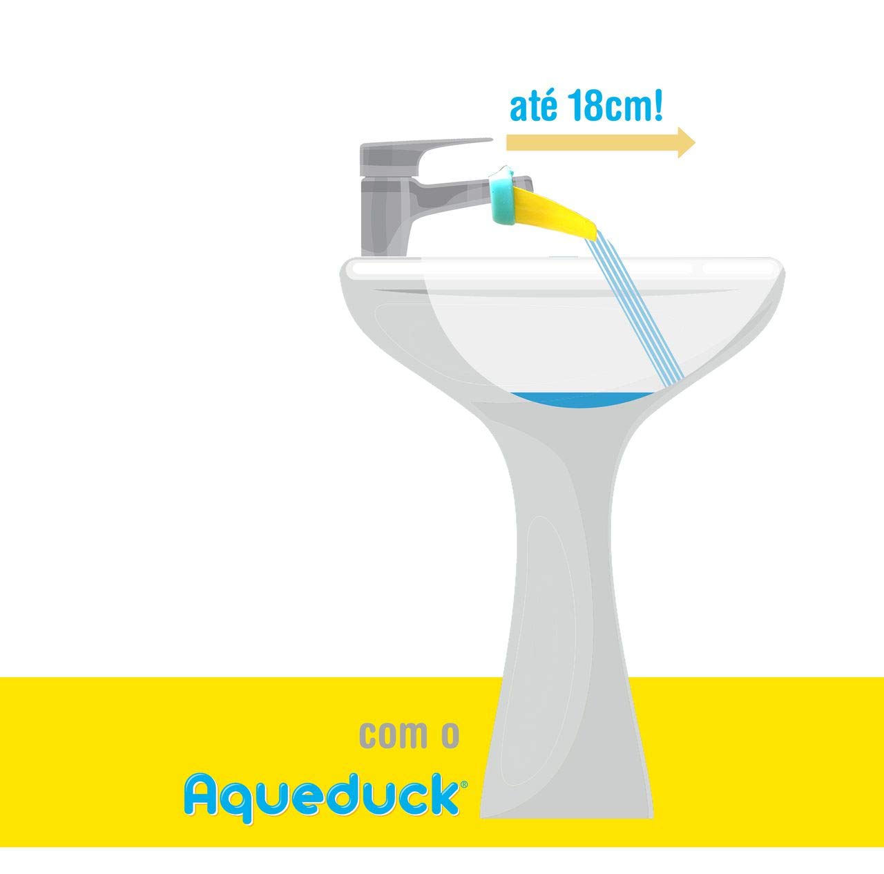 Aqueduck Faucet Extender. Connects to Sink Faucet to Make Washing Hands Fun and Teaches Your Baby or Child Good Habits and Promote Independence to Them