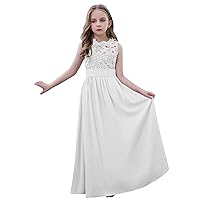 Flower Girl Dress Sleeveless First Communion Gown A Line Lace Applique Pageant Birthday Dress