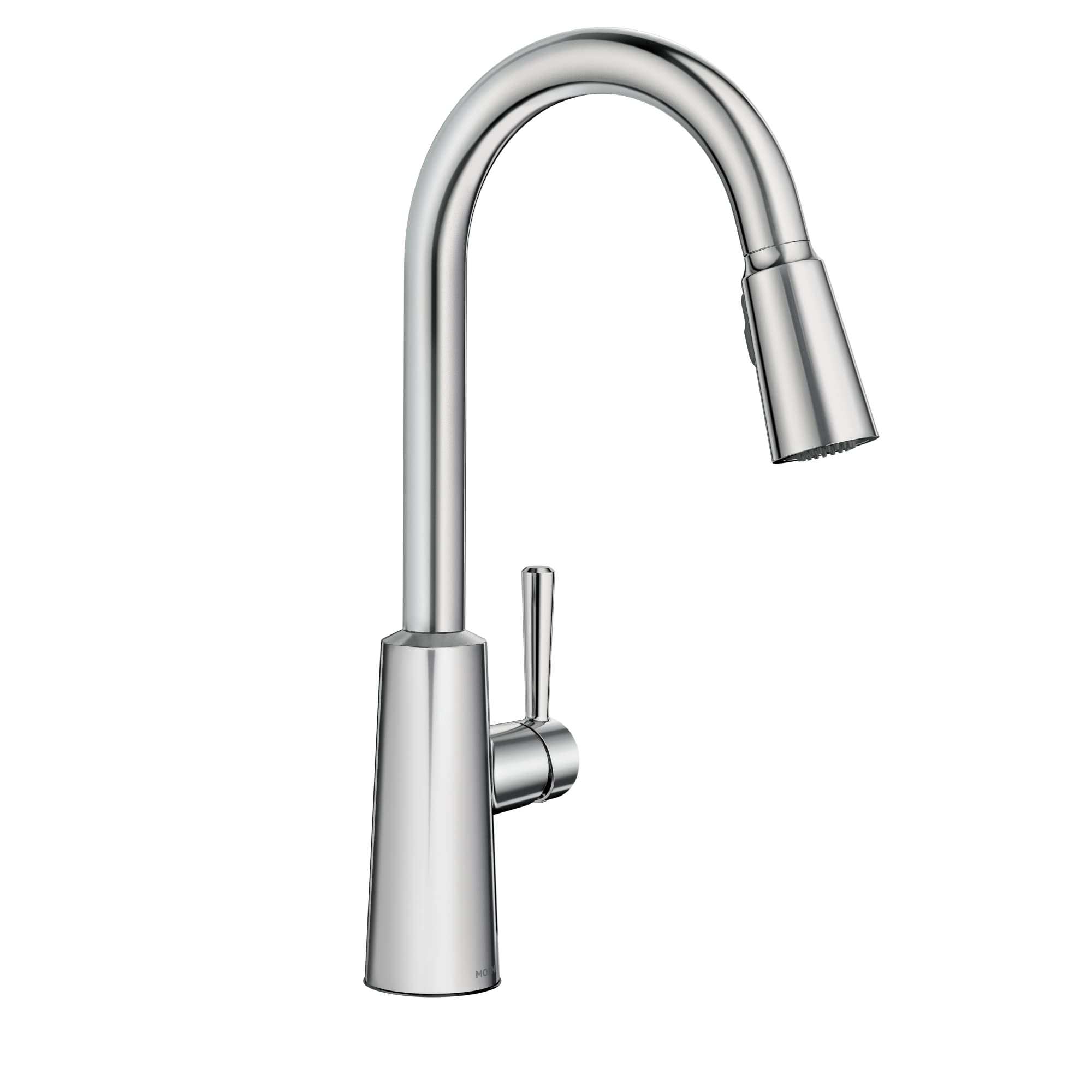 Moen Riley Chrome One-Handle Pulldown Kitchen Faucet Featuring Power Boost for a Faster Clean and Reflex Docking System for the Spray Head, Modern Kitchen Sink Faucet, 7402C