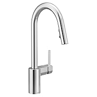 Moen Align Chrome One-Handle Modern Kitchen Pulldown Faucet with Reflex Docking System and Power Clean Spray Technology, 7565, 0.375