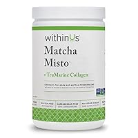 withinUs Matcha Misto + TruMarine Collagen - Coconut, Collagen and Matcha Powder Blend, Dairy Free, Gluten Free, Carrageenan Free, No Added Sugar, 280 G