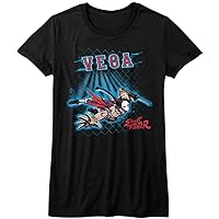 Street Fighter Video Martial Arts Arcade Game Vega Fence Juniors T-Shirt Tee