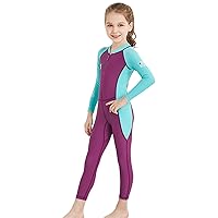 Kids Swimsuit Kids Full Body Swimsuit Girls Boys Long Sleeve Protection Swimming Suit Front Zip Quick Dry Clothes
