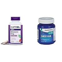 Natrol Melatonin 5mg Fast-Dissolve 200 Tablets, 200 Day Supply and HealthWise Medicated Chest Rub, 4 oz. Jar