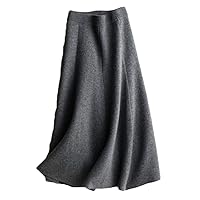 Cashmere Long Skirt Wool Knit A Word Skirt Female Long High Waist Solid Color Loose Umbrella Skirt