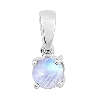 Multi Choice Round Shape Gemstone 925 Sterling Silver Solitaire Pendant Gift for HER