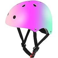 Kids Bike Helmet,Color Gradient Adjustable Helmet for Youth Girls Boys Multi-Sports Skateboard Inline Skating Scooter Cycling, 3-8-12-15 Years…