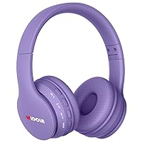 Headphones Bluetooth Wireless Kids Volume Limit 85dB /110dB Over Ear Foldable Noise Protection Headset/Wired Inline AUX Cord Mic for Boy Girl Travel School Phone Pad Tablet Light Purple
