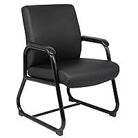 Boss Office Products Heavy Duty Caressoft Guest Chair in Black 350 lbs.