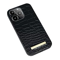 Crocodile Texture Leather Phone Case for iPhone 12 13 14 Pro Max 14 Plus Business Phone Cover for IPHON 11 12 13 14Promax,Black,for iPhone 12 Promax