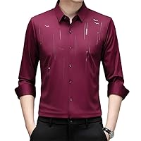 Summer Shirts for Men Business Casual Printed Short Sleeves Button Shirt Men Simple Tops