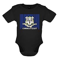Connecticut Barcode Style Flag - Organic Babygrow/Body suit