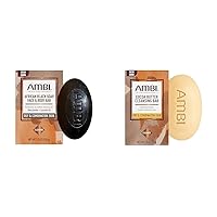 Ambi African Black Soap Face & Body Bar, 5.3 Ounce Cocoa Butter Cleansing Bar, 3.5 Ounce Skin Care Bundle