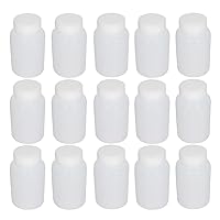 Othmro 15Pcs 100ml Plastic Empty Lab Cylindrical Chemical Reagent Bottle Wide Mouth Laboratory Reagent Polyethylene Bottle Sample Sealing Liquid Storage Container for Food Store White Translucent