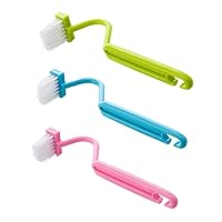 3 Pcs Plastic Curved Small Toilet Brushes Bathroom Plastic Cleaning Brushes Suitable for Cleaning Toilet Edges, Inner Rim and Corner Crevices.